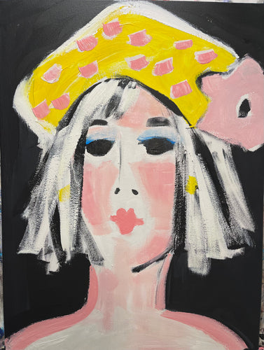 Flower Hat Girl Painting