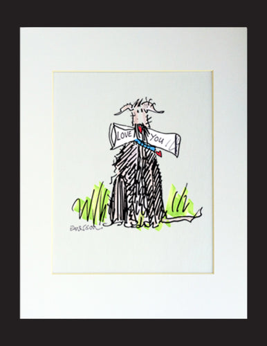 Love You Dog Matted Print