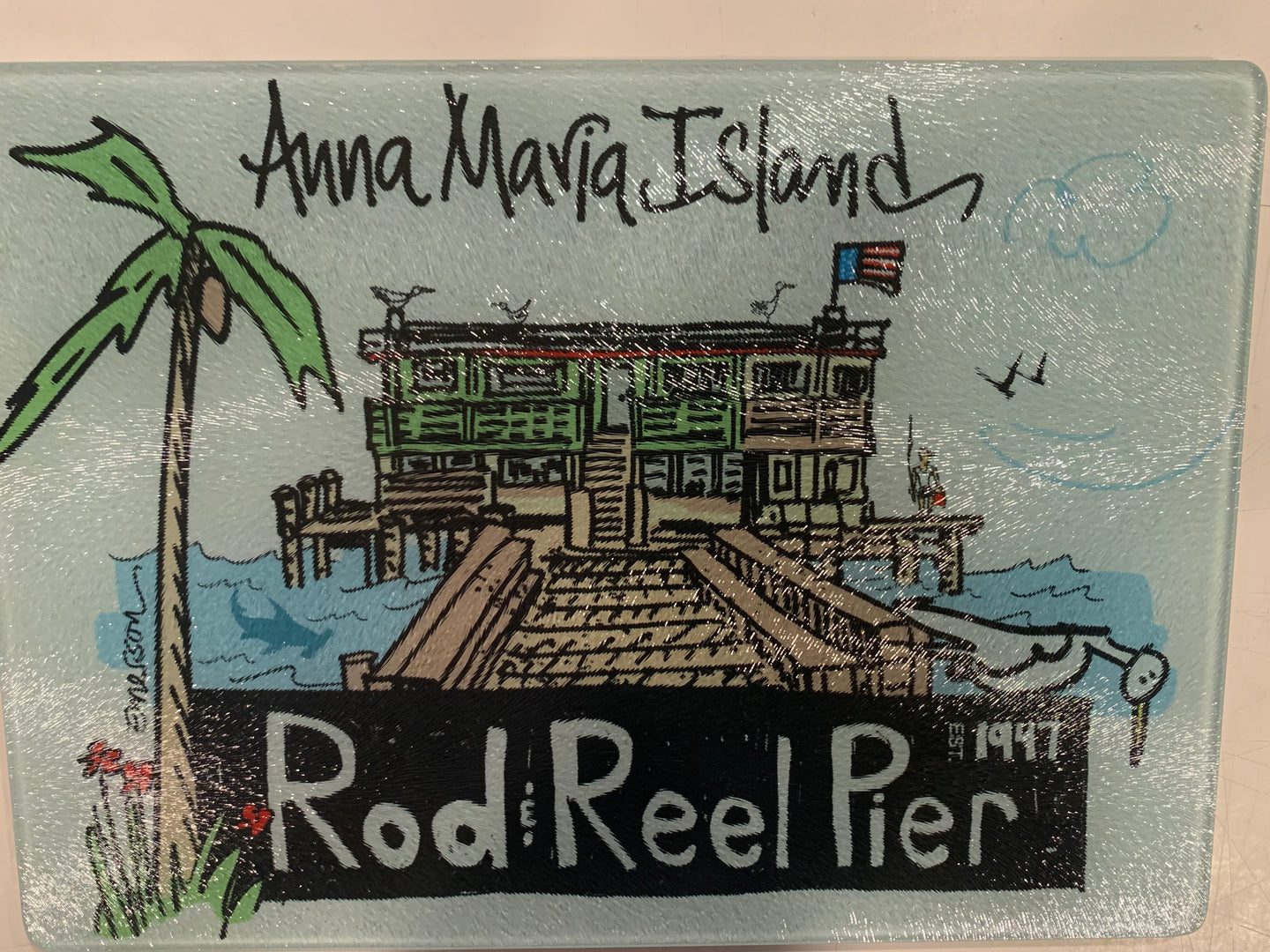 Rod & Reel Pier  Cutting Board/Hot Plate