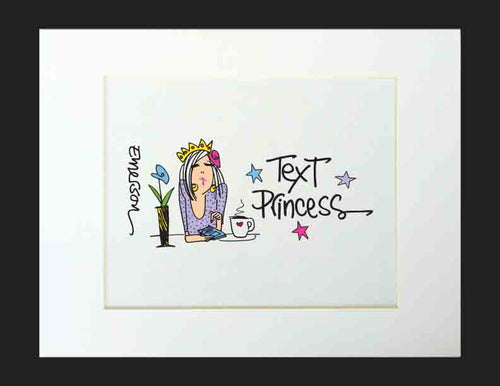Text Princess Matted Print