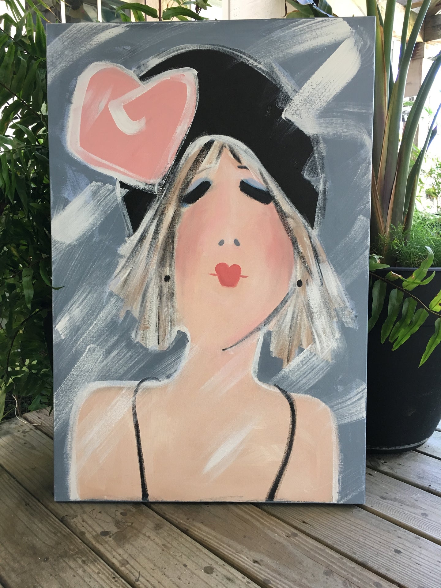 Lady in Grey Painting